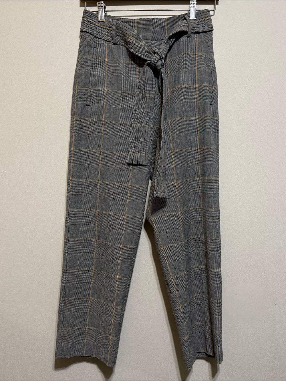 Wilfred Aritzia Women Plaid Front Tie Crop Pant Size 4 Excellent Condition